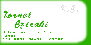 kornel cziraki business card