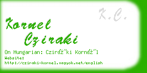 kornel cziraki business card